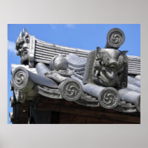 GARGOYLES del TEMPLO de HORYU-JI - NARA JAPÓN Poster