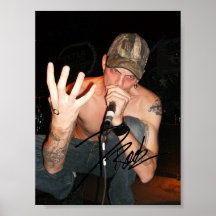 Garra del metal con la firma impresiones