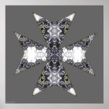 Garras y mandala cruzada del caleidoscopio de los  poster