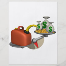 Gas contra el dinero flyer personalizado