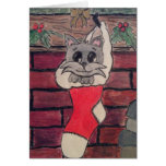 gatito 5 x 7 en una media tarjetas