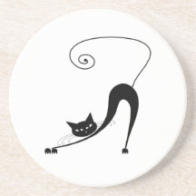 Gatito banal negro 2 posavasos para bebidas