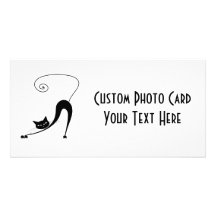 Gatito banal negro 2 tarjeta fotografica personalizada