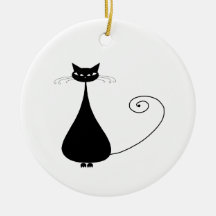Gatito banal negro 4 adorno de navidad