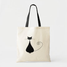 Gatito banal negro 4 bolsas lienzo