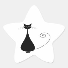 Gatito banal negro 4 colcomanias forma de estrellaes personalizadas