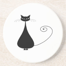 Gatito banal negro 4 posavasos personalizados