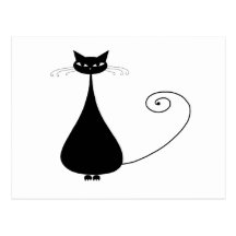 Gatito banal negro 4 postal