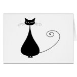 Gatito banal negro 4 tarjeta