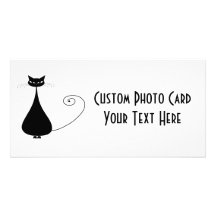 Gatito banal negro 4 tarjeta fotografica personalizada