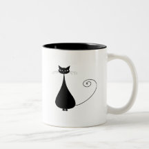 Gatito banal negro 4 tazas