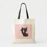 Gatito con el arco rojo en rosa bolsas