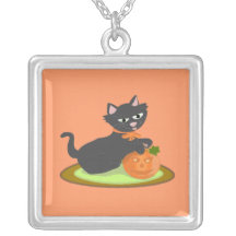 Gatito de Halloween Pendiente Personalizado