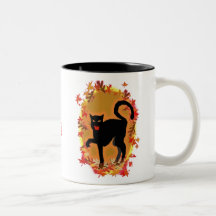 gatito de Halloween Tazas De Café