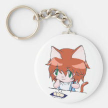Gatito de la bola de masa hervida llaveros personalizados