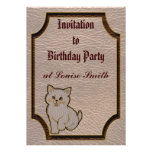 Gatito de la Cuero-Mirada suave Invitacion Personalizada