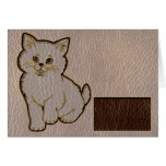 Gatito de la Cuero-Mirada suave Tarjetón