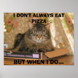 gatito de la pizza del cheeseburger impresiones