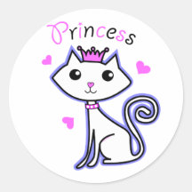 gatito de la princesa pegatinas redondas