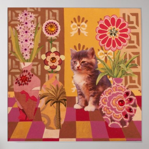 Gatito de la selva: Pintura linda Impresiones