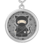 ¡Gatito de Ninja! Collar del gris de Ninjadorables