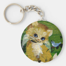 Gatito del ángel llavero personalizado