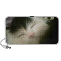 Gatito del blanco del negro de la piel del vintage iPhone altavoz