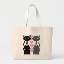 Gatito del caramelo en amor bolsas de mano