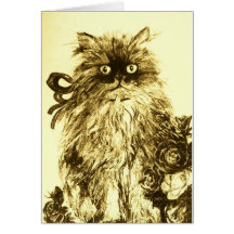 GATITO DEL DÍA DE PADRE CON LOS ROSAS BLANCOS VERD TARJETAS