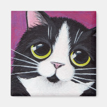 Gatito del smoking en el imán rosado