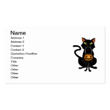 Gatito del truco o de la invitación tarjeta de visita