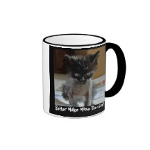 Gatito divertido ninguna taza del cafeína