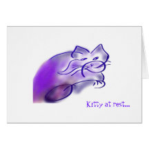 "Gatito en descanso" Notecard Felicitación