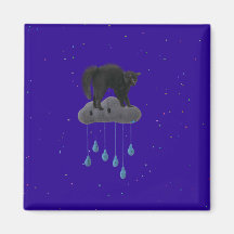 gatito en un gatito del gato de la nube iman para frigorífico