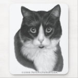 Gatito G., gato blanco y negro Tapetes De Raton