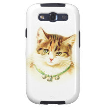 Gatito lindo con las campanas en el collar - para  galaxy SIII cárcasas
