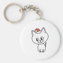 Gatito lindo en la Navidad Llavero Personalizado