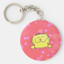 Gatito lindo en un bolsillo llaveros personalizados