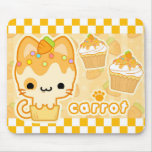 Gatito Mousepad de la magdalena de la zanahoria