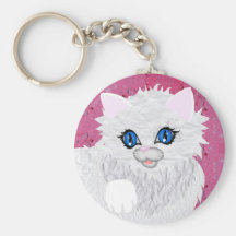 Gatito mullido llavero personalizado