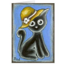 Gatito negro felicitación