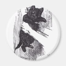 Gatito negro imán para frigorífico