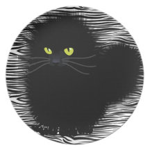 Gatito negro rizado platos