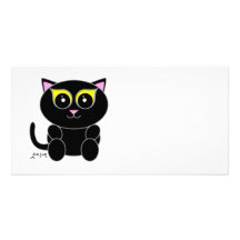 Gatito negro tarjeta fotografica personalizada