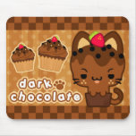 Gatito oscuro Mousepad de la magdalena del chocola