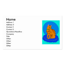 Gatito rojo bonito tarjeta de visita