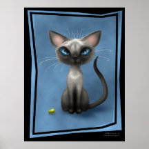 Gatito siamés del punto azul posters