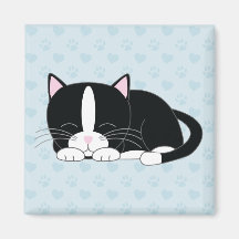 Gatito soñoliento {smoking} imanes para frigoríficos