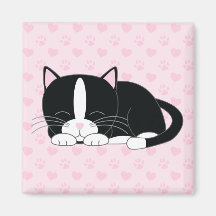 Gatito soñoliento {smoking} imán para frigorifico