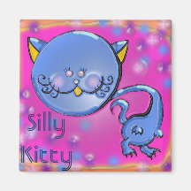 Gatito tonto (azul) iman